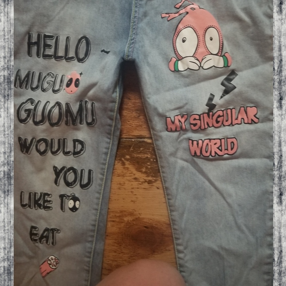 SOLD🌈 Asian MUGUOGUOMU Krazy kute KAWAII jeans - Picture 2 of 8